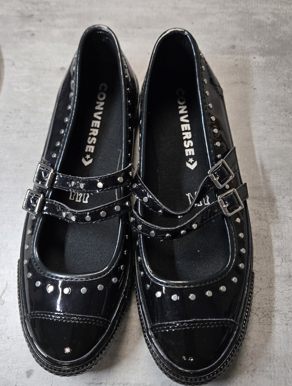 [NEW] Converse Chuck Taylor All Star Dainty Mary Jane Studded Patent Shoes - Picture 2 of 10